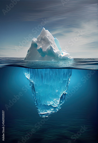 Artic Iceberg blue water photo