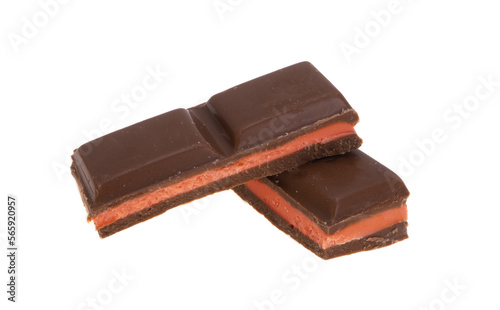 chocolate with strawberry isolated