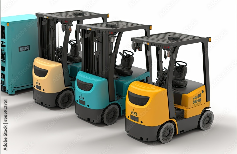 forklift on white , ai generated