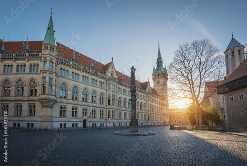 Town Hall (Rathaus) and Domplatz Square - Braunschweig, Lower Saxony, Germany