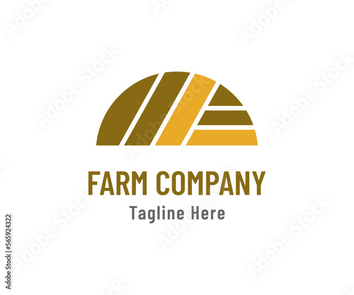 Green nature farm logo design template. Modern farm logo for company