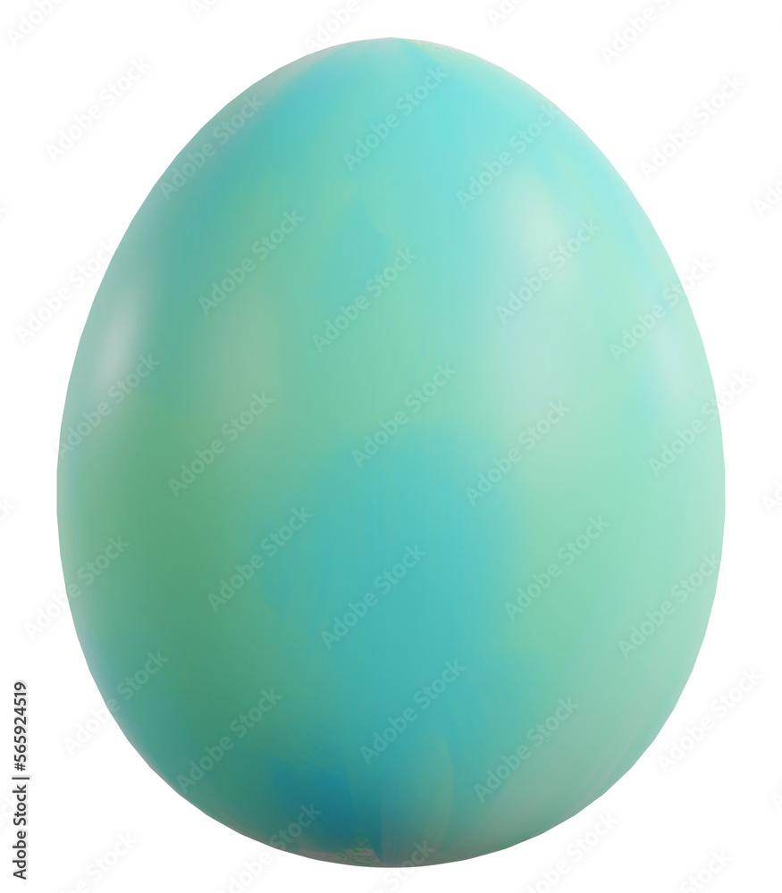 Fototapeta premium Blue painting easter egg, 3d rendering