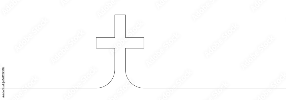 Fototapeta premium Continuous drawn one line of the symbol of religion. Vector illustration. Vector illustration