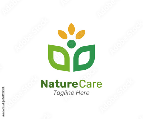 Nature care logo design template. Modern logo for company