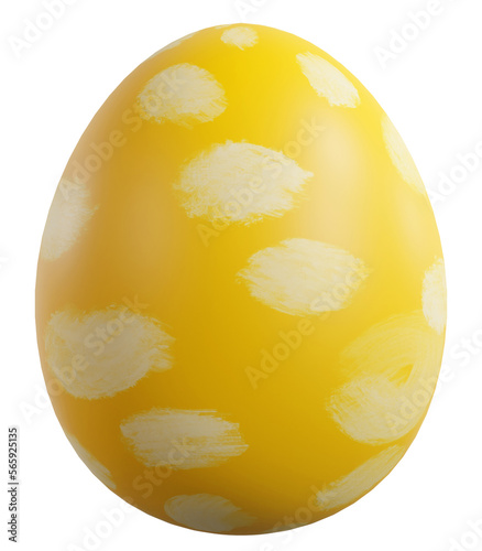 Canvas Print Yellow painting easter egg, 3d rendering