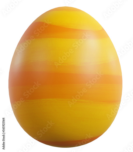 Yellow painting easter egg, 3d rendering