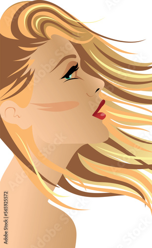 Blonde woman with long hair