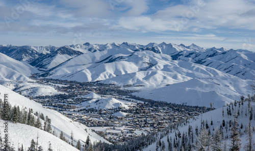 Sun Valley ski resort, view over the town of ketchum- photo