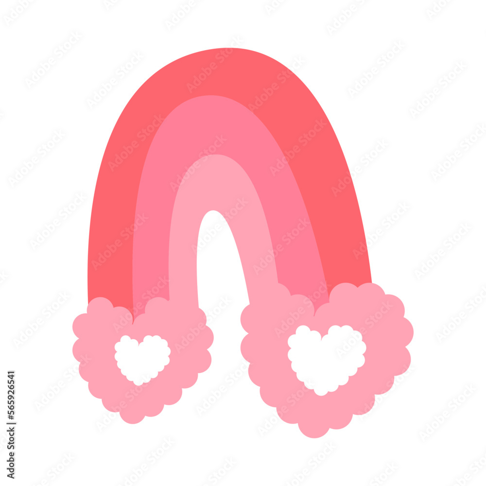 Rainbow Valentine Sticker Color 2D Illustration Rainbow Valentine Sticker Color 2D Illustration