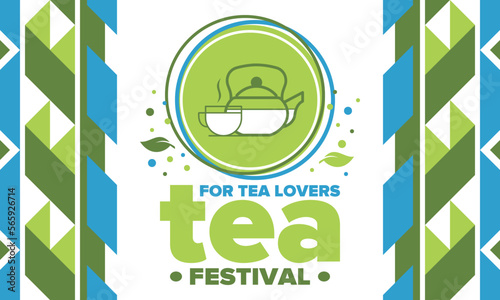 Tea Festival. For tea lovers. Event for professionals in the tea industry. Tea ceremony. Delicious leaf tea. Cafes and restaurants. Trainings for baristas from staff schools. Creative Illustration