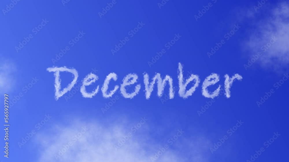 November Month Text or Word with Cloud Effect Symbol Animation on Blue Sky November Month Text or Word with Cloud Effect Symbol Animation on Blue Sky