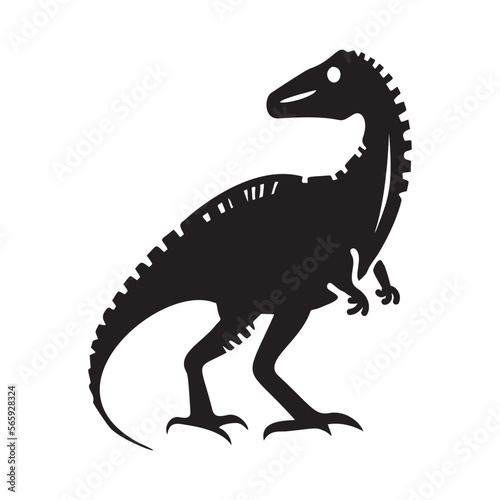 Cute dinosaur vector motif for kids. Hand drawn childlish paleo reptile illustration for quirky art. 