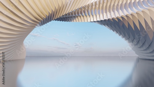 Fototapeta Naklejka Na Ścianę i Meble -  Abstract minimalist architecture 3d render