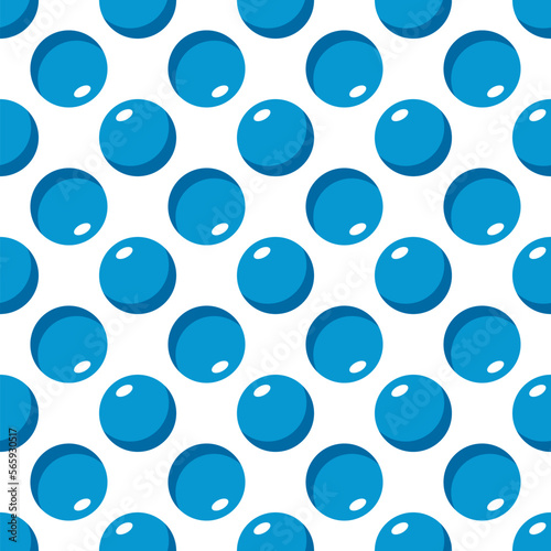 Vivid seamless repeating pattern of blue cartoon balls for wallpapers, textile, fabric and other surfaces