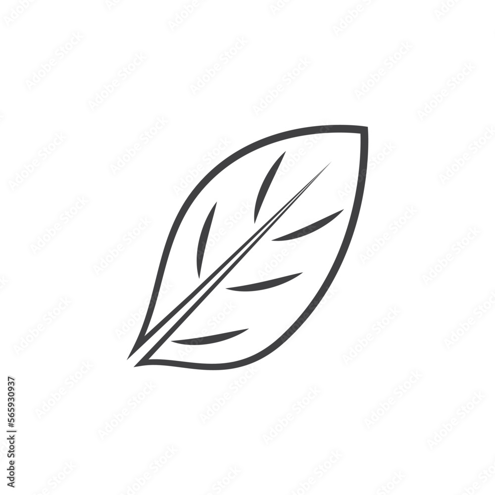 Obraz premium Leaf and Shutter Lens Aperture for Nature Photographer logo design inspiration