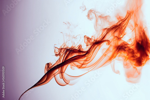 moving golden flames and smoke on a white background, elegant, dreamy - generated with AI
