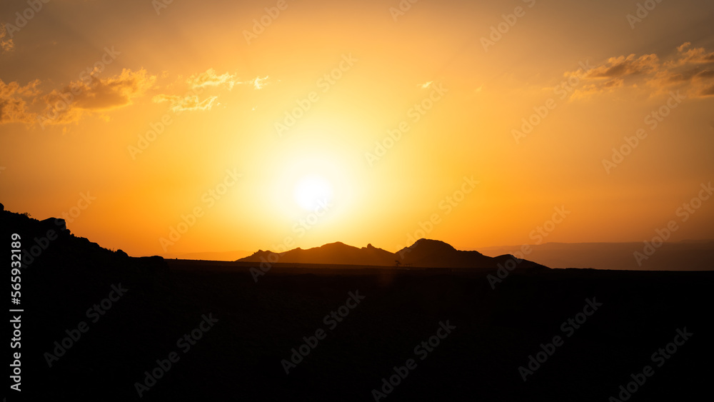 sunset in the mountains of Jordan