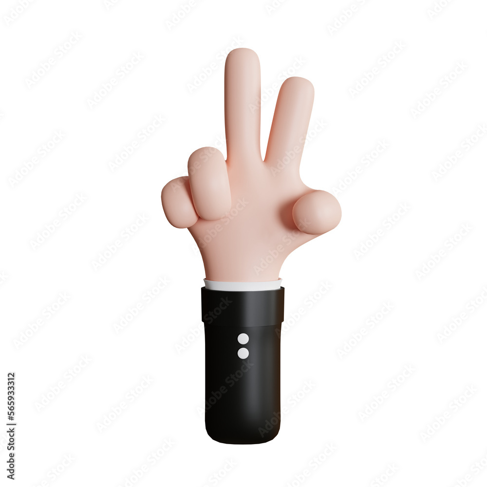 peace sign hand gesture 3d illustration peace sign hand gesture 3d illustration