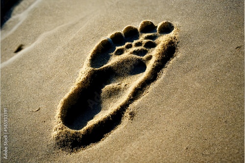 Human footprint in sand