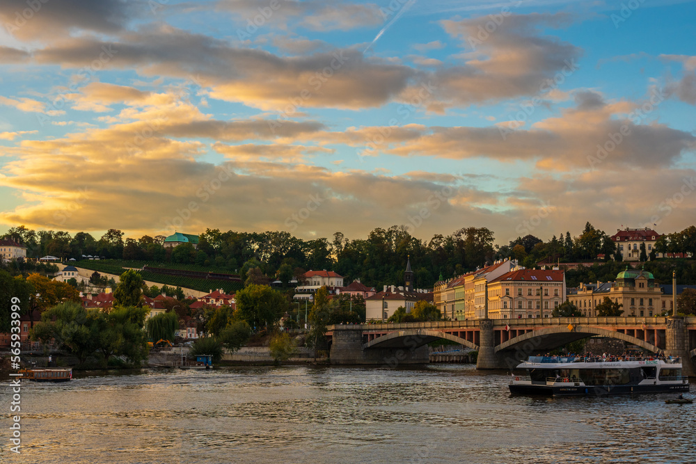 Naklejka premium bridge over the river
