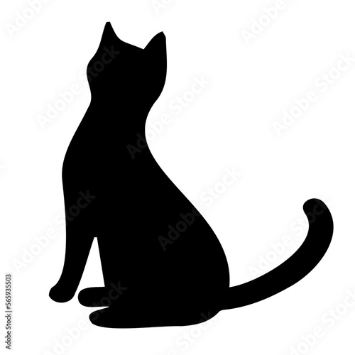 black cat sitting silhouette vector svg 