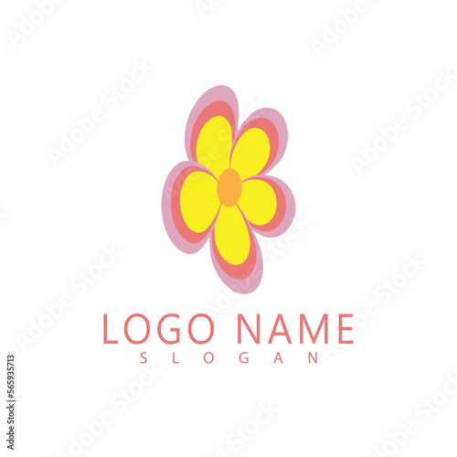 Beauty plumeria icon flowers design illustration Template