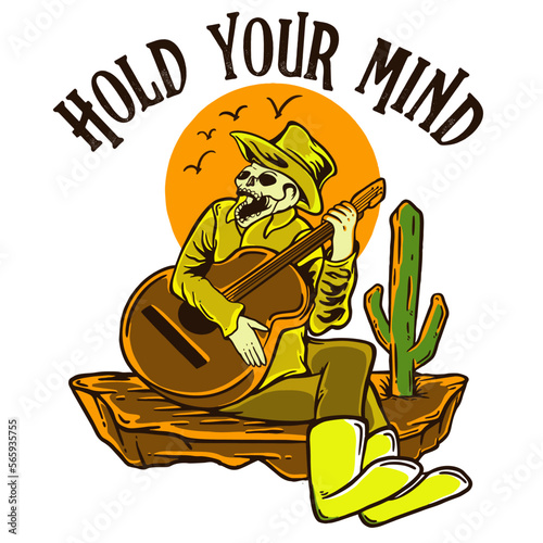 Illustration vector graphic of HOLD YOUR MIND suitable for logo product also for design merchandise