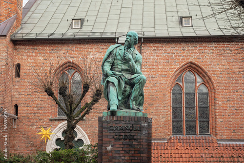 Emanuel Geibel Statue - Lubeck, Germany photo