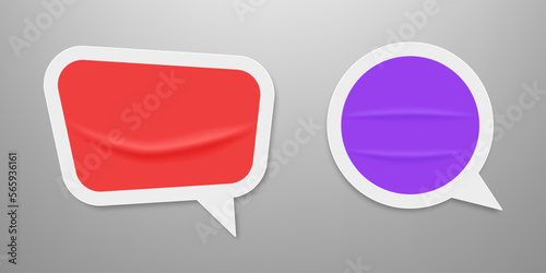 Sticker blank note adhesive mock up. Sticky paper curl realistic vector isolated illustration.