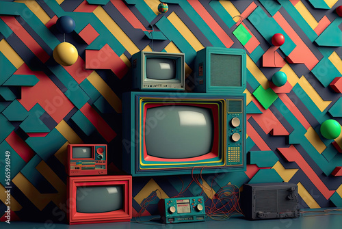 1980s Media Room.  Interior Design