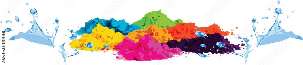 Holi Colors & Color Fluid for Print Designs