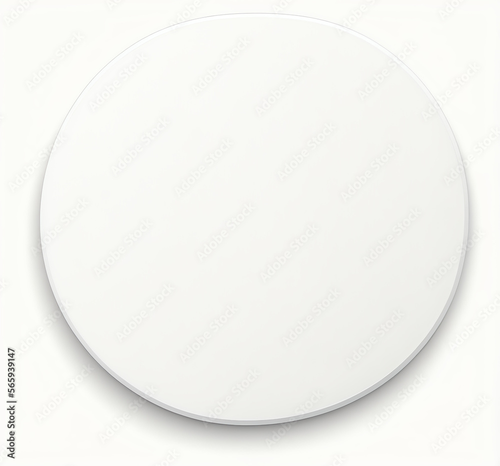 elevated circular white button on white, generative ai elevated circular white button on white, generative ai