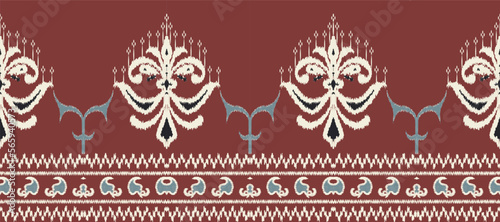 African Ikat paisley embroidery. Batik Textile ikat Aztec seamless pattern digital vector design for Print saree Kurti Borneo Fabric border brush stylish
