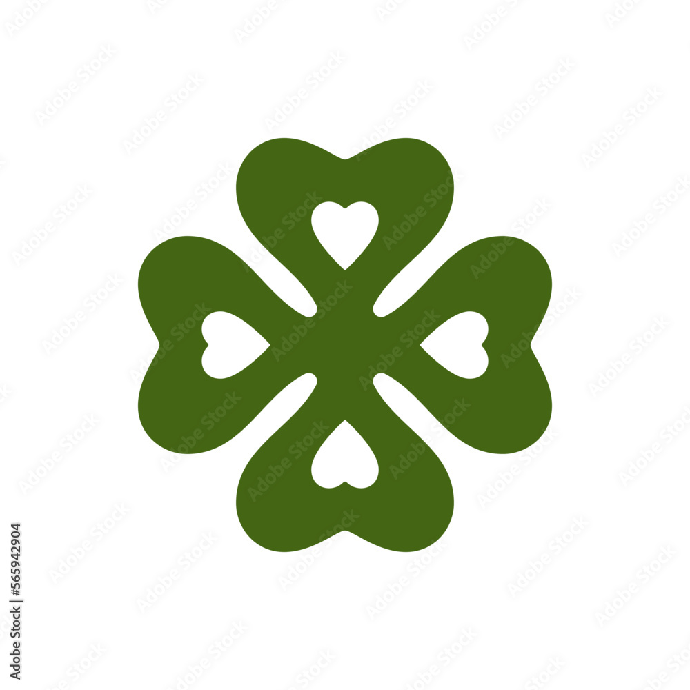 Saint Patrick's Day Irish luck and love green clover vintage icon vector flat illustration Saint Patrick's Day Irish luck and love green clover vintage icon vector flat illustration