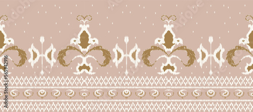 African Ikat paisley embroidery. Batik Textile ikat chevron seamless pattern digital vector design for Print saree Kurti Borneo Fabric border Ikkat Dupatta