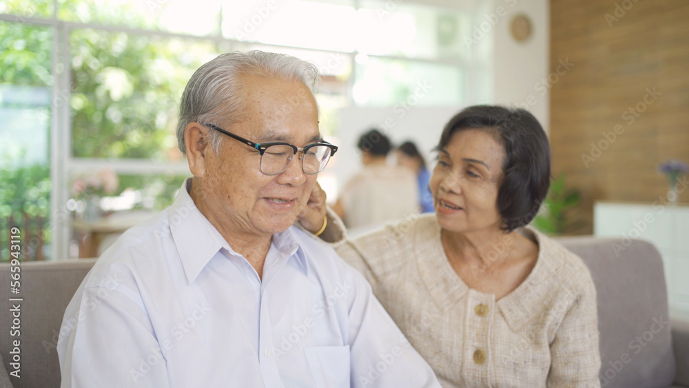 Portrait of happy smiling Asian sick old couple senior elderly patient, woman person in nursing home or hospital in medical healthcare concept. People lifestyle. Family wife and husband Portrait of happy smiling Asian sick old couple senior elderly patient, woman person in nursing home or hospital in medical healthcare concept. People lifestyle. Family wife and husband