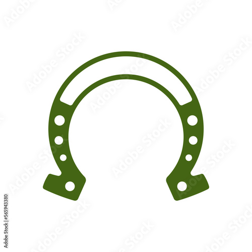Saint Patrick's Day horseshoe Irish luck metallic curved talisman vintage icon vector flat
