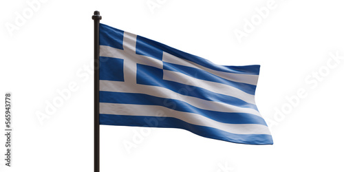 Greece flag isolated on white, png