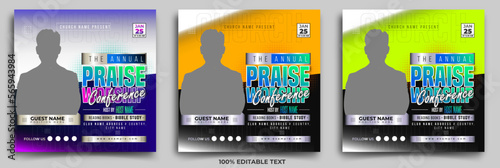 Church conference social media post or worship square flyer banner