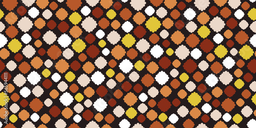 Brown and yellow large spiked forms. Vector for print and design of seamless decors.