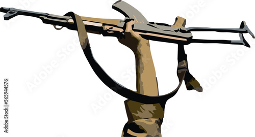 AK-47 Rifle in Hand, a sign of victory