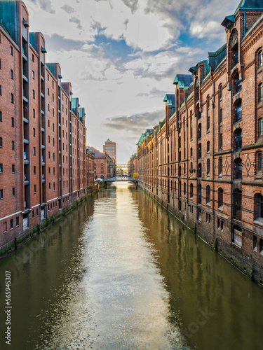 The Warehouse District Speicherstadt during a cloudy afternoon  Hamburg  Germany