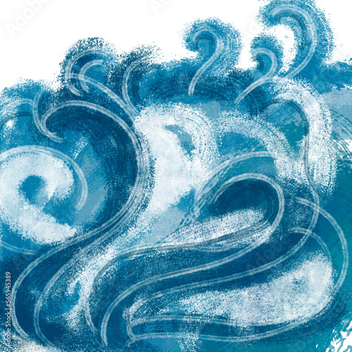 Cuadro en lienzo Water and sea waves illustration