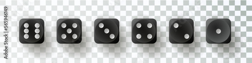 Vector Casino Dice Set Icons. Poker Cubes Isolated on Background. Board Game Pieces