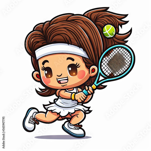 A cute tennis player - Generated by Generative AI 