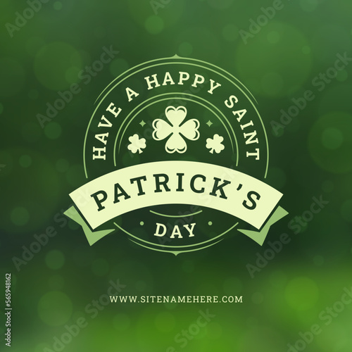 St Patrick's Day happy Irish holiday greeting social media post template vintage vector
