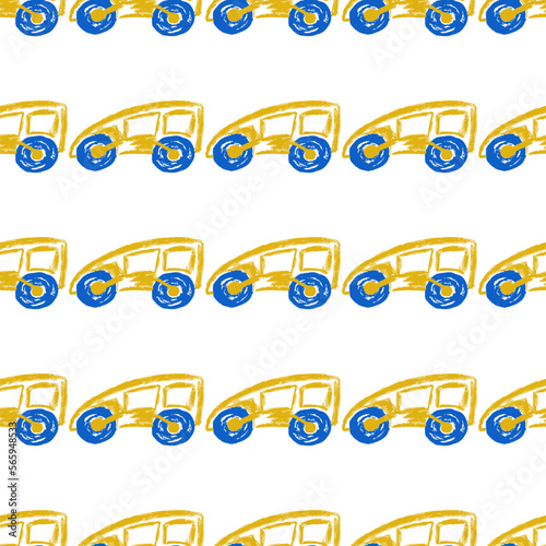 Seamless pattern. Children's drawings with wax crayons