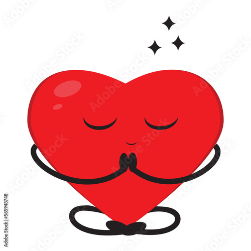 Cartoon character sitting in yoga pose, vector isolated illustration