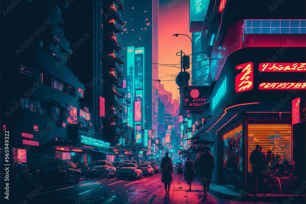 Cyberpunk Tokyo Neon City v2
