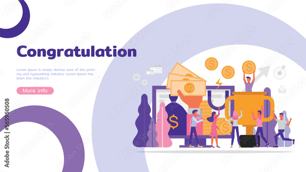 Congratulation to business people success. People character vector design. For landing page, web, poster, banner, flyer and greeting card.